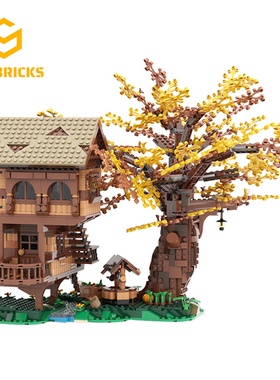 SETbricks街景建筑园林湖北小屋兼容小颗粒拼装积木益智玩具