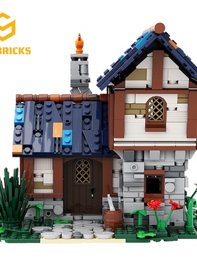 SETbricks街景建筑农场小屋模型兼容小颗粒拼装积木益智玩具