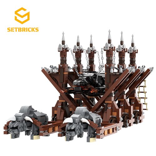SETbricks指环王巨型攻城锤格龙德模型小颗粒拼装积木益智玩具