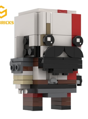 SETbricks游戏周边战神奎托斯方头仔人物小颗粒拼装积木益智玩具