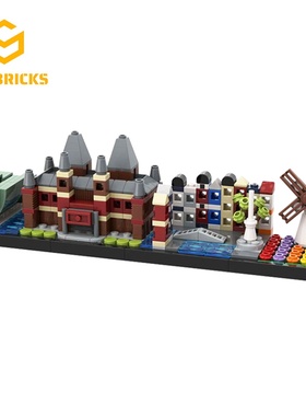 SETbricks地标阿姆斯特丹建筑轮廓天际线小颗粒拼装积木益智玩具