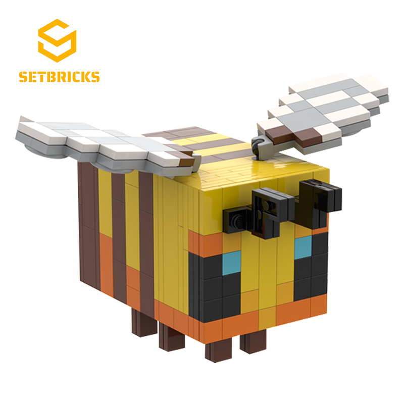 SETbricks游戏周边我的世界小蜜蜂模型颗粒拼装积木益智儿童玩具