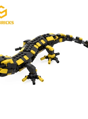 SETbricks创意动物设计火蝾螈模型昆虫小颗粒拼装积木益智玩具