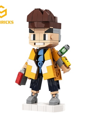 SETbricks赛博朋克边缘行者大卫形象方头仔小颗粒拼装积木益智