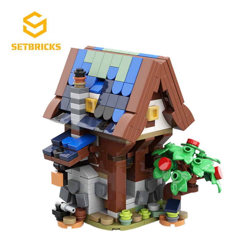 SETbricks中世纪铁匠铺21325建筑套件小颗粒拼装积木益智玩具