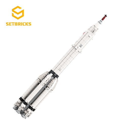 SETbricks太空航天质子-K运载1:110火箭小颗粒拼装积木益智玩具