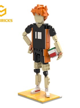 SETbricks创意设计排球少年角色日向翔阳小颗粒拼装积木益智玩具