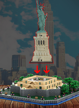 SETbricks自由女神像底座兼容21042装饰小颗粒拼装益智积木