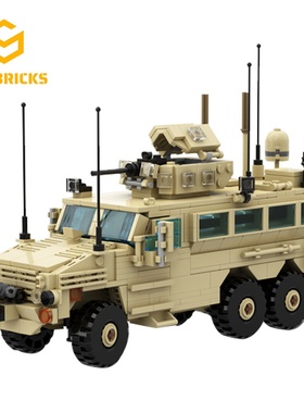 SETbricks军事装甲防地雷反伏袭击武器车小颗粒拼装积木益智玩具