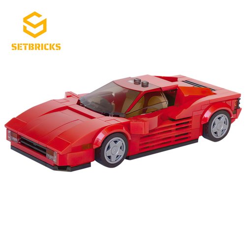 SETbricks科技赛车法拉利特斯塔罗萨模型小颗粒拼装积木益智玩具
