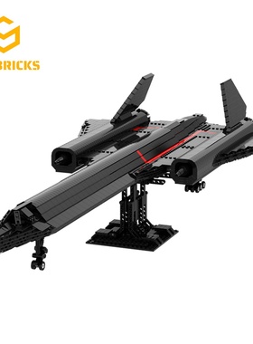 SETbricks军事战机SR-71侦察机黑鸟模型摆件小颗粒拼装积木益智玩