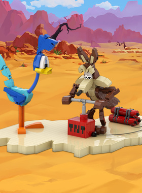 SETbricks  威利狼与哔哔鸟 积木兼容益智儿童玩具套装拼插礼品