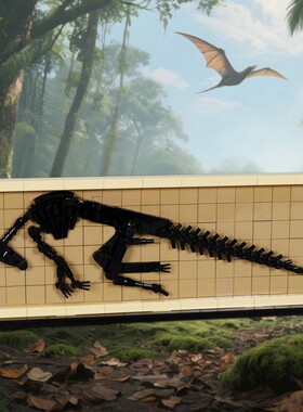 SETbrick  鸭嘴龙化石 小颗粒积木兼容益智儿童玩具套装拼插礼品