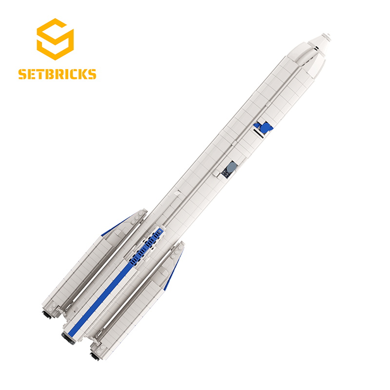 SETbricks太空1:110阿丽亚娜6型运载火箭小颗粒拼装积木益智玩具