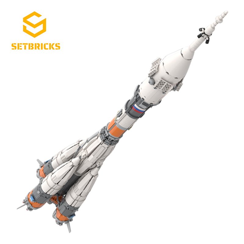 SETbricks太空航天Sojus-FG联盟号火箭小颗粒拼装积木益智玩具