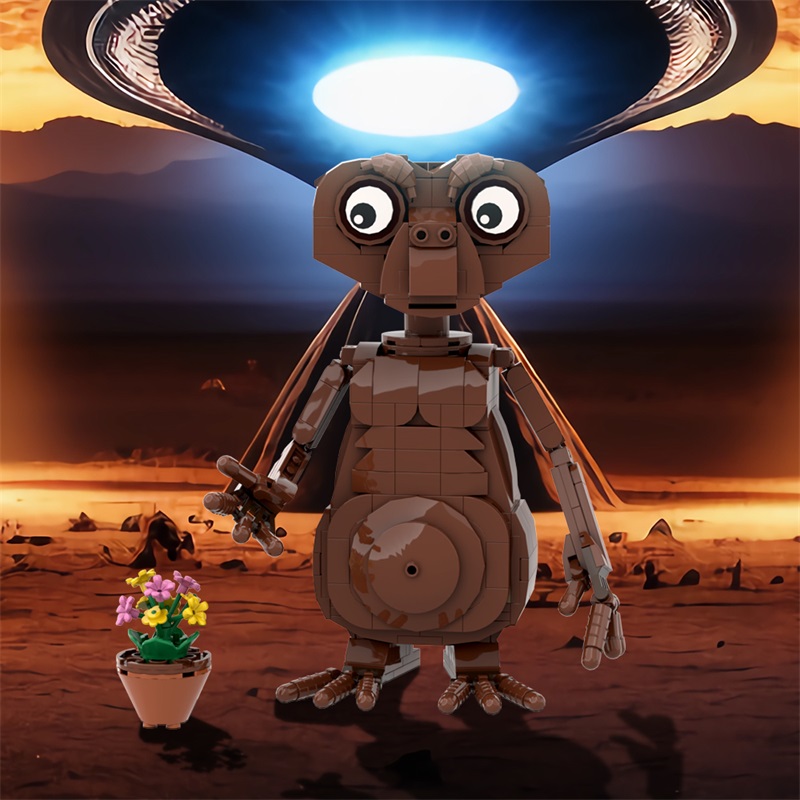SETbricks外星人ET造型积木摆件玩具MOC益智拼装手办