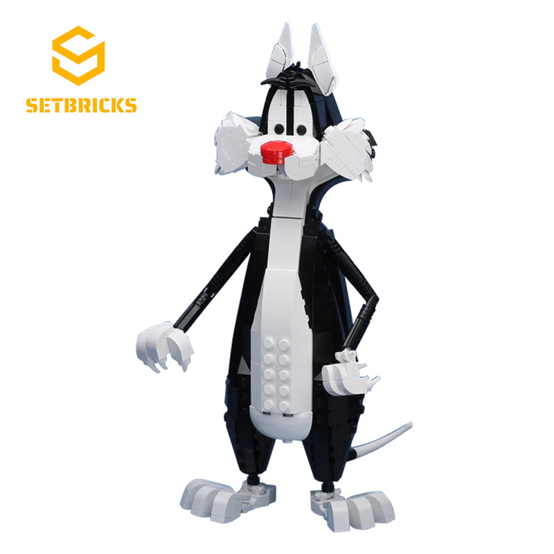 SETbricks兔八哥愤怒的西尔维斯特大笨猫小颗粒拼装积木益智玩具