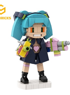SETbricks赛博朋克边缘行者丽贝卡方头仔小颗粒拼装积木益智玩具
