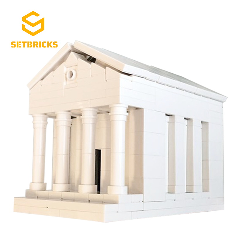 SETbricks复古建筑街景雅典卫城万神庙模型颗粒拼装积木益智玩具