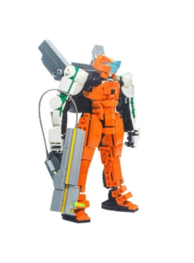 SETbricks积木MOC橙色哨兵机甲机器人战甲高砖零件高德斯组装模型