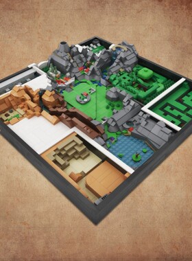 SETbricks 海拉鲁地图 小颗粒积木兼容益智儿童玩具套装拼插礼品