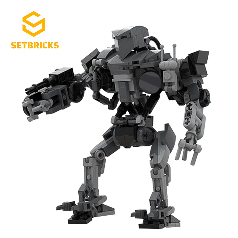 SETbricks机械战警RoboCop2铁甲威龙机甲小颗粒拼装积木益智玩具
