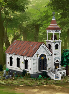 SETbricks 西方教堂 小颗粒积木兼容益智儿童玩具套装拼插礼品