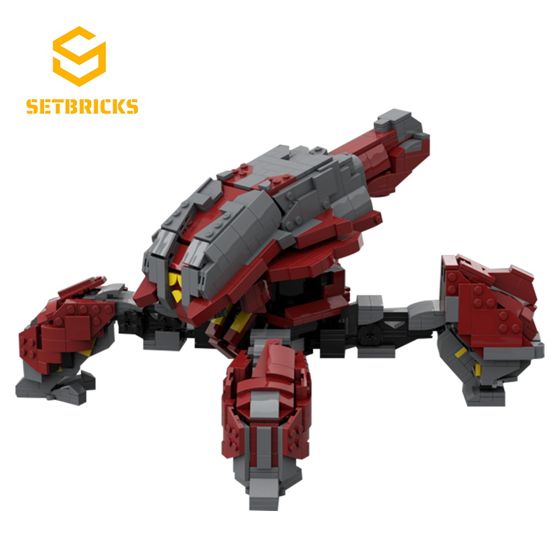 SETbricks游戏周边光环战争2放逐蝗虫模型小颗粒拼装积木益智玩具
