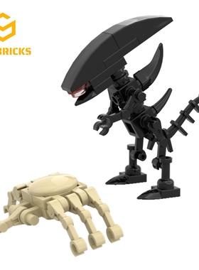 SETbricks异形契约普罗米修斯铁血抱脸虫小颗粒拼装积木益智玩具