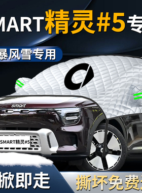 SMART精灵#5汽车遮雪挡5罩号防霜防雪防冻专用前挡风玻璃车衣车罩