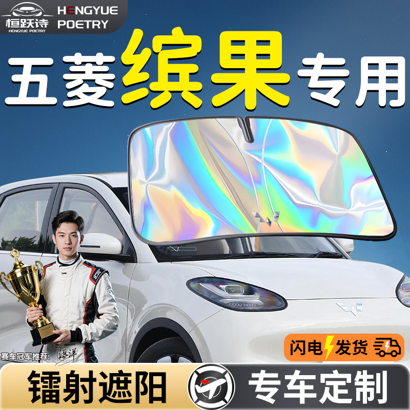 【五菱缤果】镭射钛银遮阳板