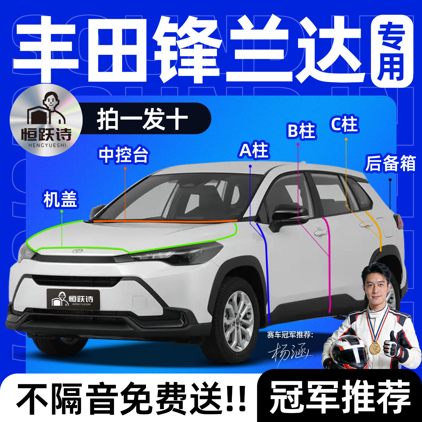 丰田锋兰达汽车全车车门引擎盖B柱中控后备箱隔音专车专用密封条