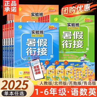 实验班暑假衔接作业一升二升三升四五六年级上下册语文数学英语全套人教江苏教北师大版 2025新版 小学假期教材预复习提优训练一本通