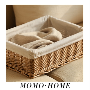 儿童玩具框 编织篮 MOMO HOME家居藤编原色大号杂物筐日式