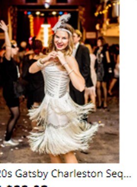 1920s Gatsby Charleston Bead Fringe Flapper costume Party新