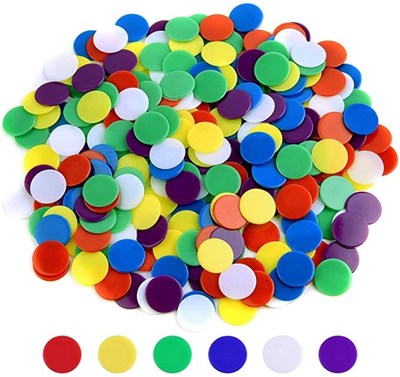 500 Pieces Counters Counting Chips Plastic Markers Mixed Col