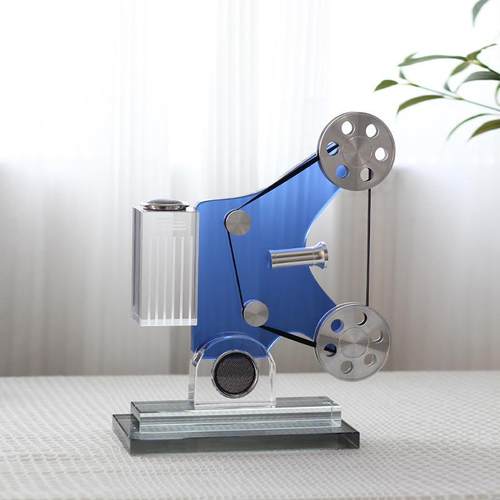 高档水晶放映机模型样板间客厅玄关电视柜售楼处留声机装饰品摆件