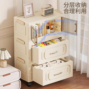 加厚储物柜免安装双开门柜子出租屋多层家用客厅杂物柜折叠收纳柜