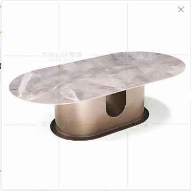 SSA61#极简轻奢风岩板茶几合集金属脚方形椭圆形大小户型台面颜色