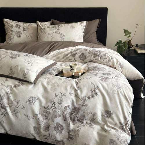 田园风全棉加厚磨毛数码印花四件套保暖复古花卉床单床品双人被套