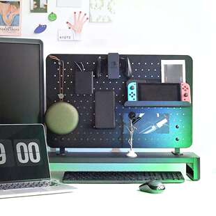 电竞桌面立式洞洞板游戏机手柄收纳置物架免安装配件挂钩搁板金属