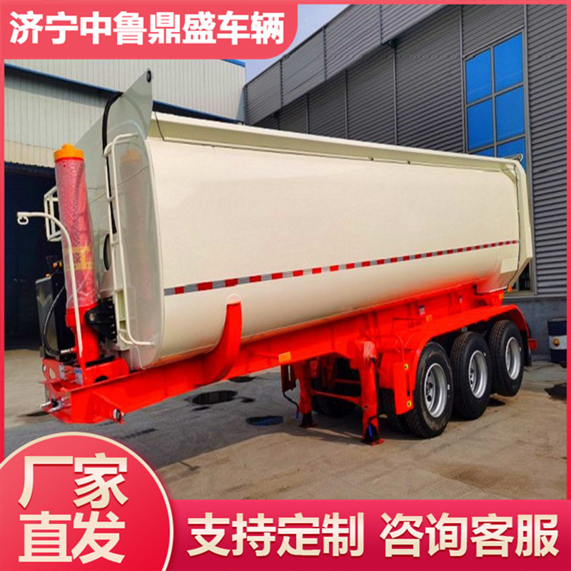 U型罐式后翻3桥砂石自卸半挂车