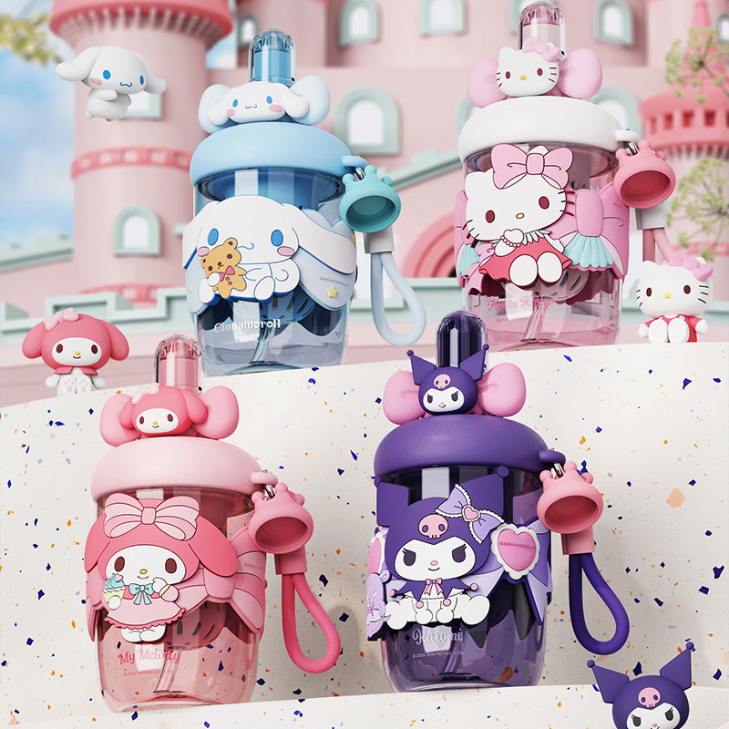 艾可思三丽鸥迪士尼Loopy便携吸管杯子2025新款tritan春夏太空杯