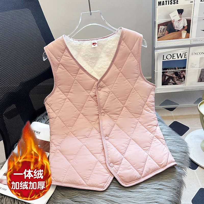 轻薄羽绒棉马甲女秋冬防寒保暖马夹学生校服贴身打底背心外穿坎肩