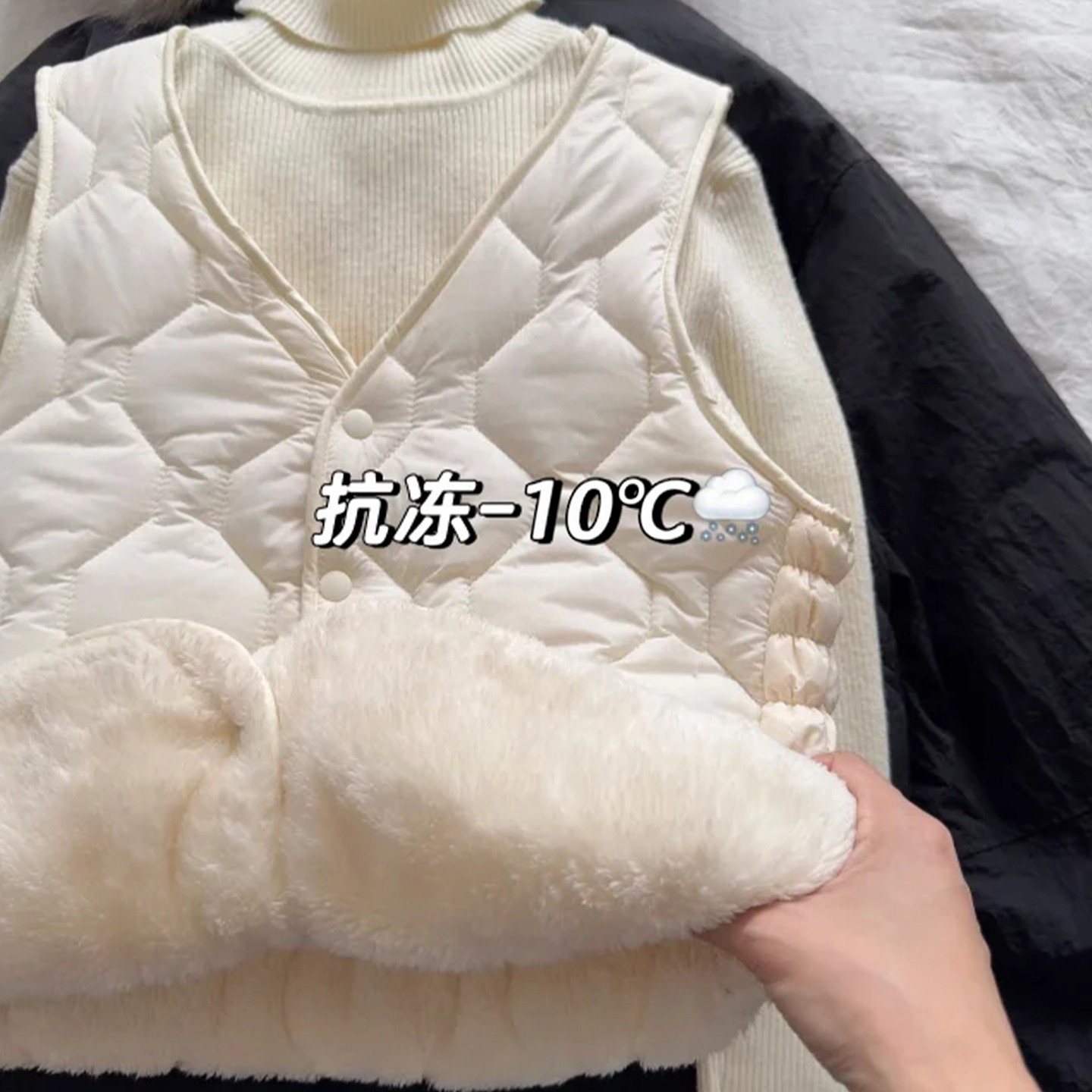 初高中学生校服内搭神器羽绒棉马甲女士加绒加厚保暖背心内胆坎肩