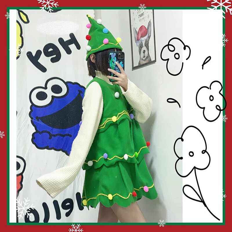 圣诞树服装圣诞衣服儿童女童