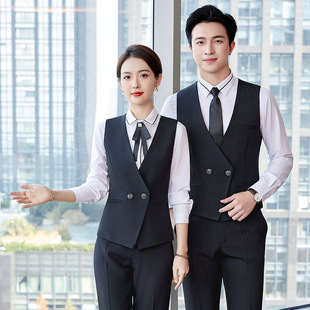 酒店服务员工作服医美牙科前台接待职业马甲套装男女餐厅酒吧工装