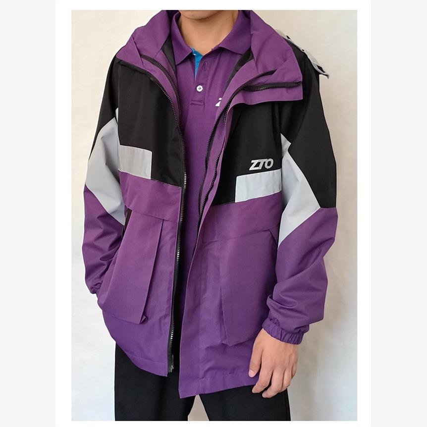 中通快运工作服新款冲锋衣长