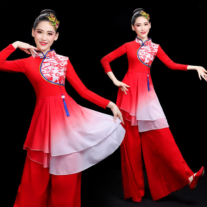 古典舞蹈服装女飘逸中扇子舞伞舞