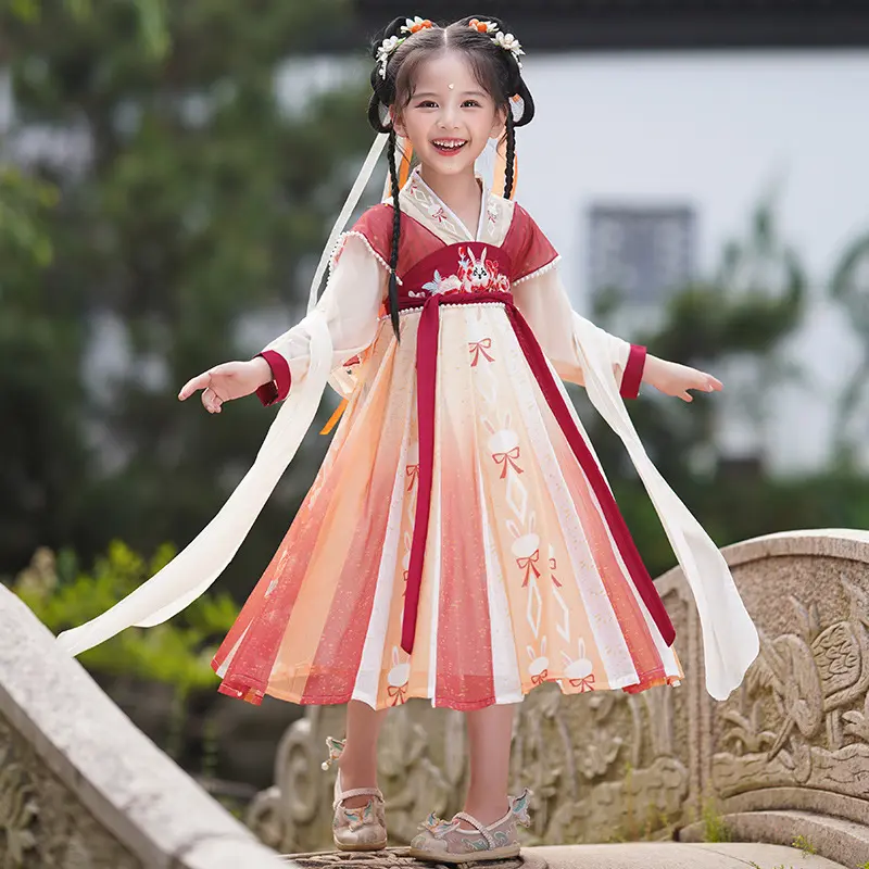 女童汉服夏款儿童连衣裙古装超仙